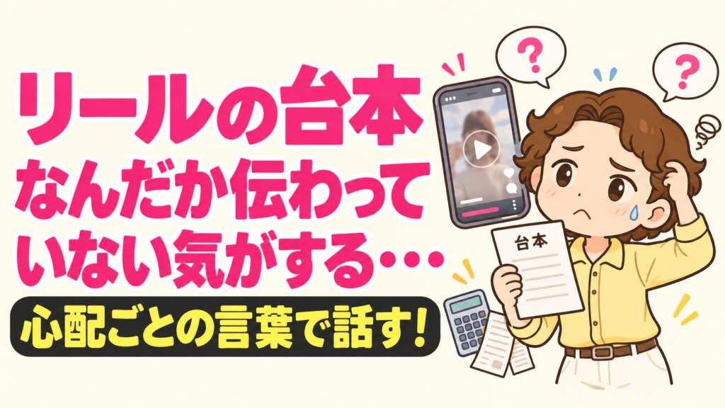 リールの台本 なんだか伝わっていない気がする・・・ 心配ごとの言葉で話す！